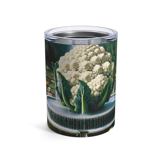 "La fuente vegetal: un conglomerado de coliflor" - The Alien Tumbler 10oz Surrealism