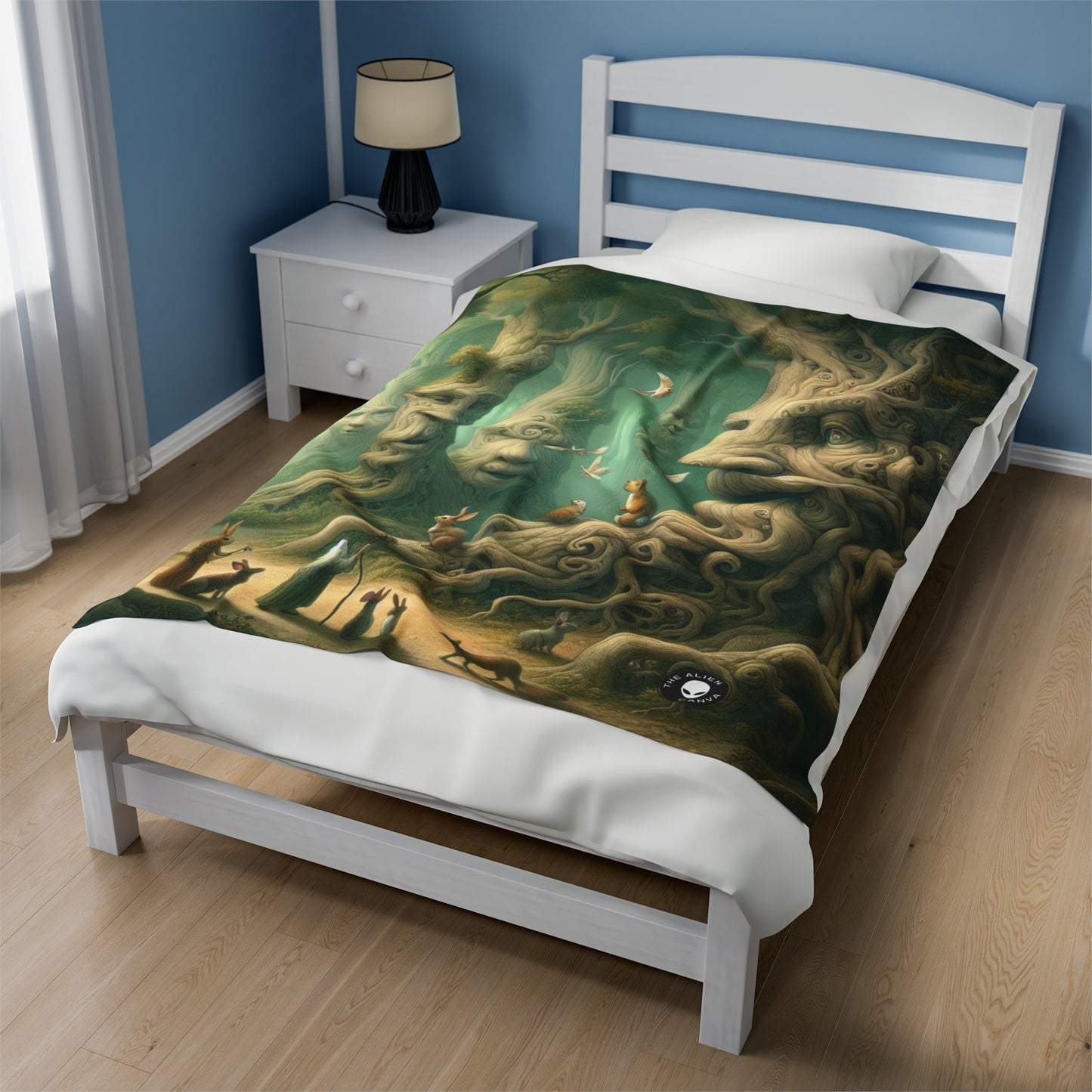 "Enchanted Whispering Forest" - The Alien Velveteen Plush Blanket