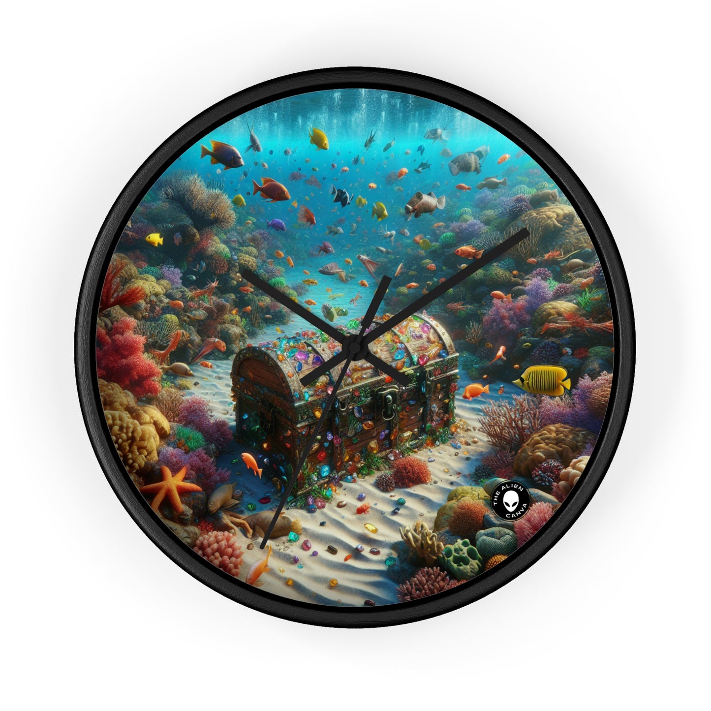 "Jeweled Depths: Discover the Hidden Treasure" - The Alien Wall Clock