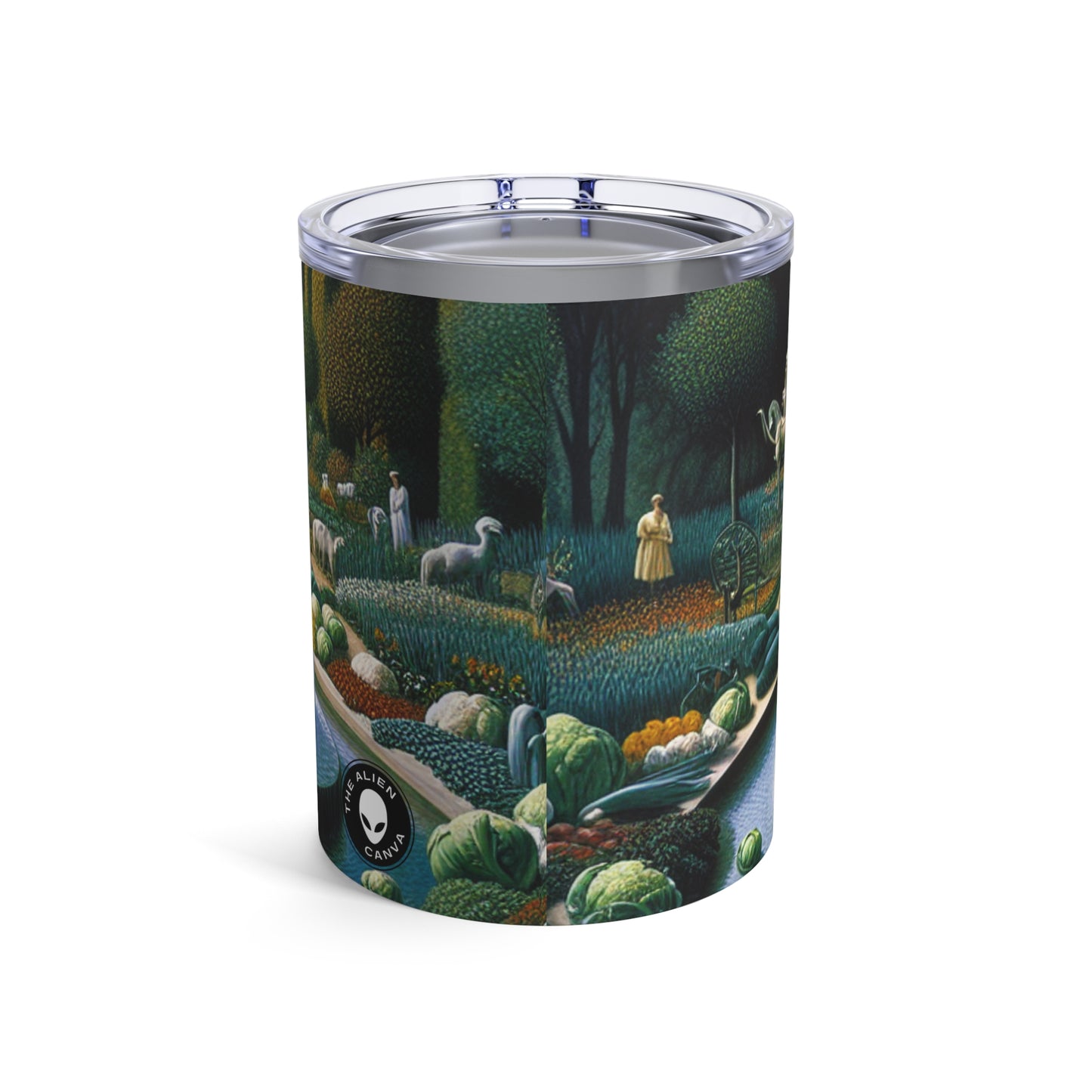 "La fuente vegetal: un conglomerado de coliflor" - The Alien Tumbler 10oz Surrealism