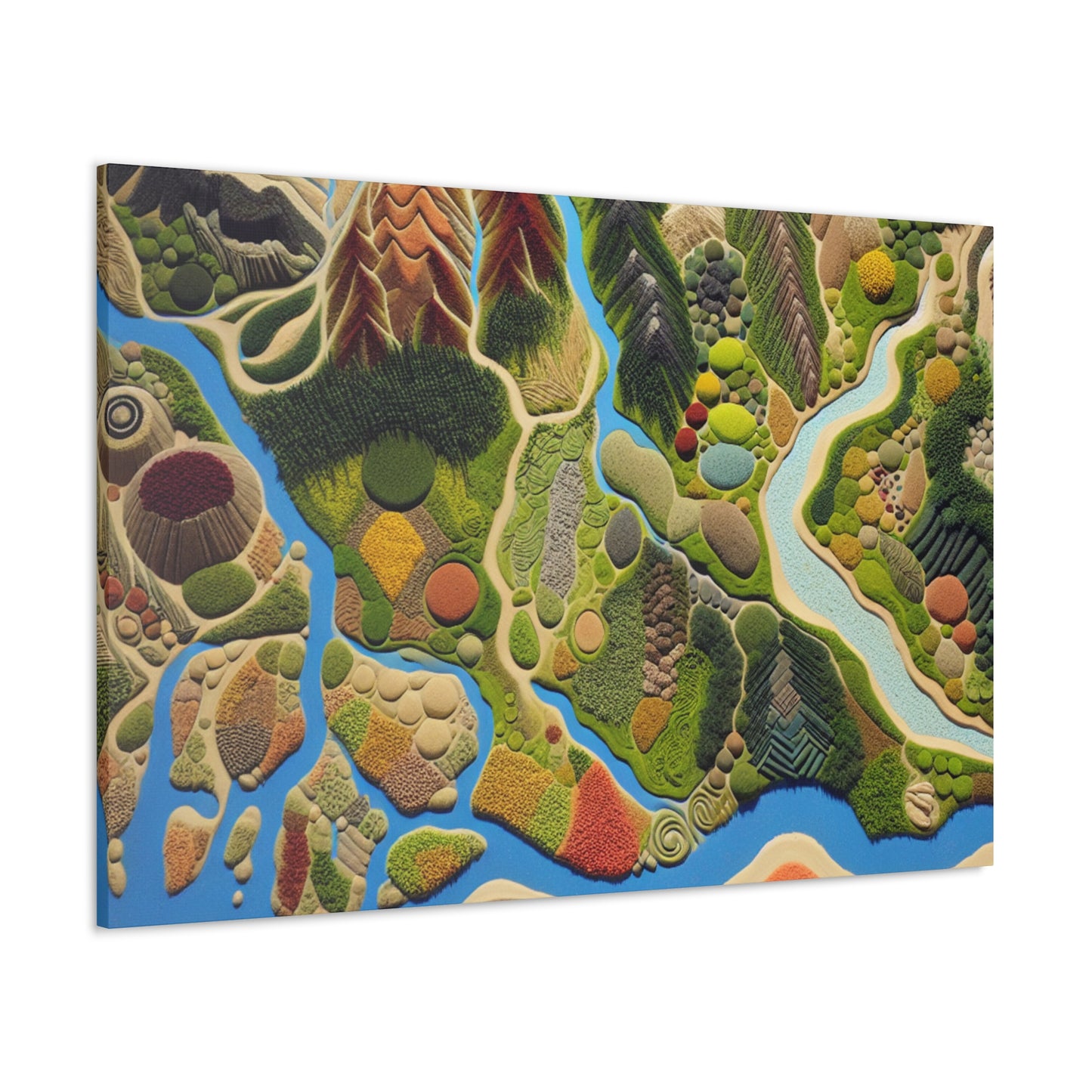 "Mapping Mother Nature: Crafting a Living Mural of Our Region". - The Alien Canva Land Art Style