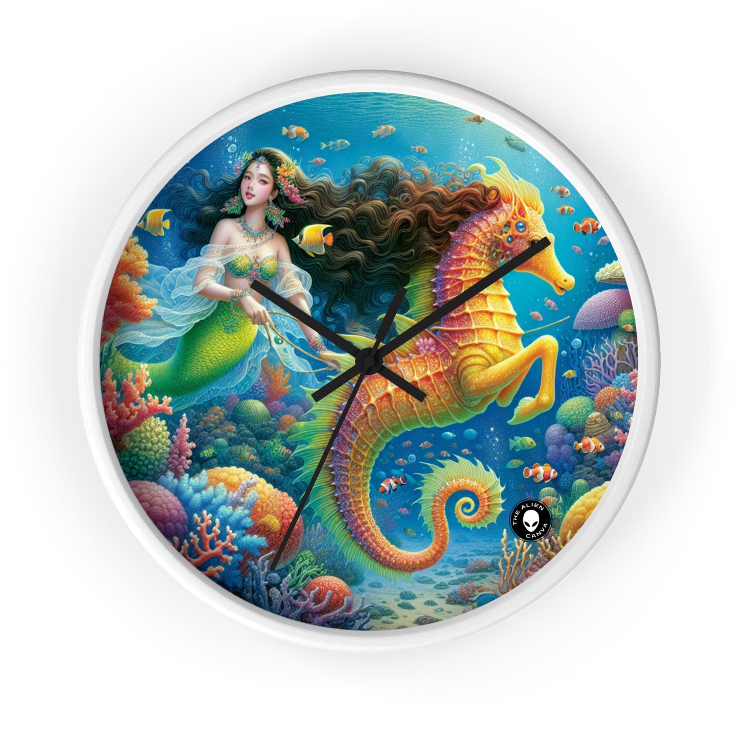 "Mermaid's Magical Coral Ride" - The Alien Wall Clock