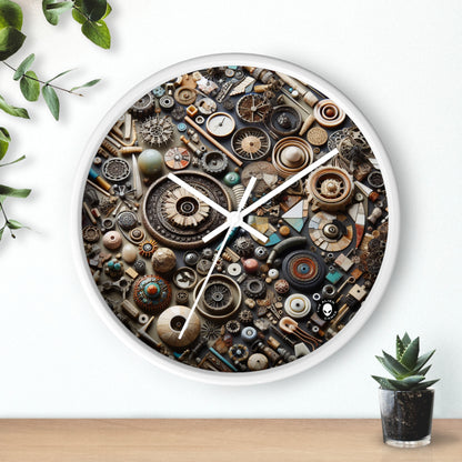 "Nature's Tapestry: Assemblage Art with Found Objects" - The Alien Wall Clock Assemblage Art