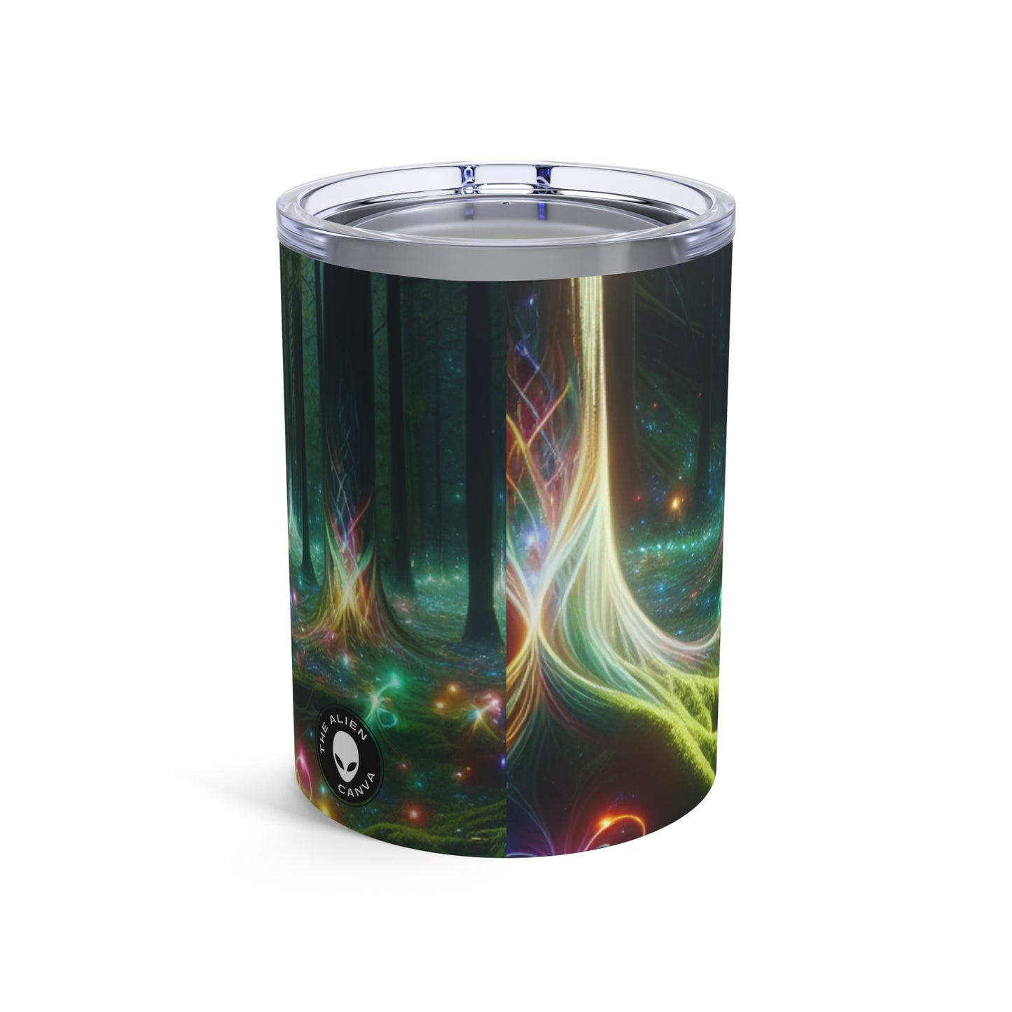 - Bosque encantado de cristales: un tapiz de luz - Vaso extraterrestre de 10 oz