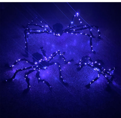 New Halloween Glowing Plush Spider Decoration Prop