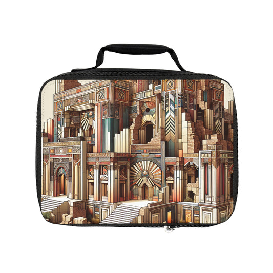"Deco Ruins: Geometric Art in an Ancient Setting" - The Alien Lunch Bag Art Deco Style