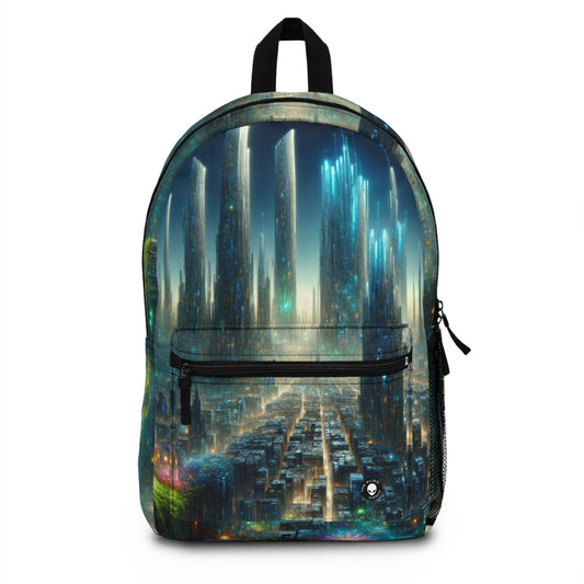 "Neon Oasis: A Futuristic Urban Wonderland" - The Alien Backpack