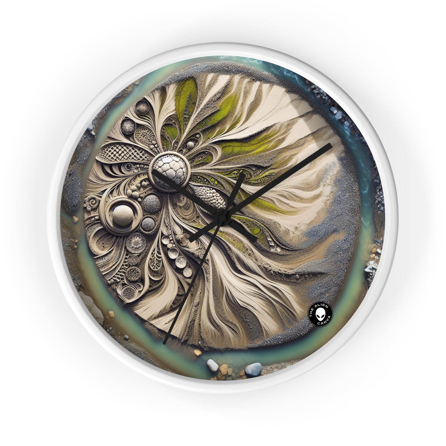 "Sandy Symphony: A Colorful Stone Mosaic on the Beach" - The Alien Wall Clock Land Art