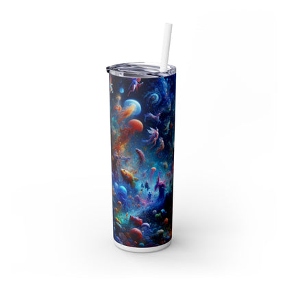 "Fiesta de baile de coral brillante": vaso estrecho con pajita de 20 oz de Alien Maars®