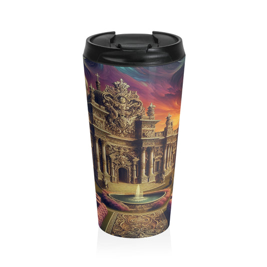 "Whimsy and Mystery: The Enchanted Masquerade in Baroque Splendor" - The Alien Stainless Steel Travel Mug Baroque