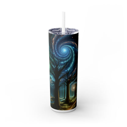 "Galactic Woods: A Celestial Dreamscape" - Vaso delgado con pajita de Alien Maars® de 20 oz