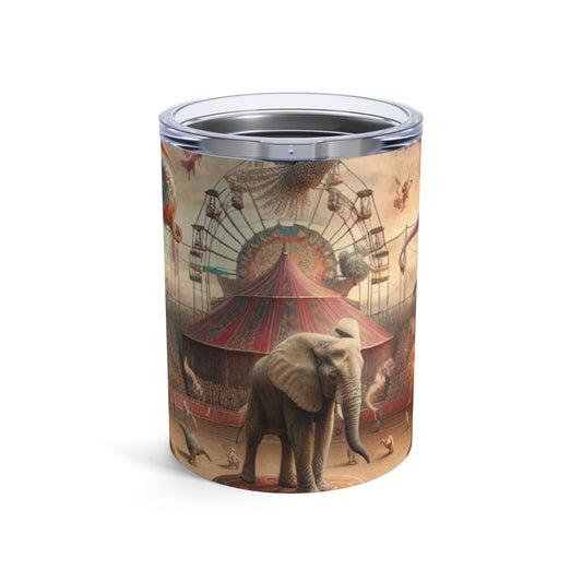 "Circo de fantasía: donde los artistas animales entretienen a los asistentes míticos" - Vaso Alien de 10 oz