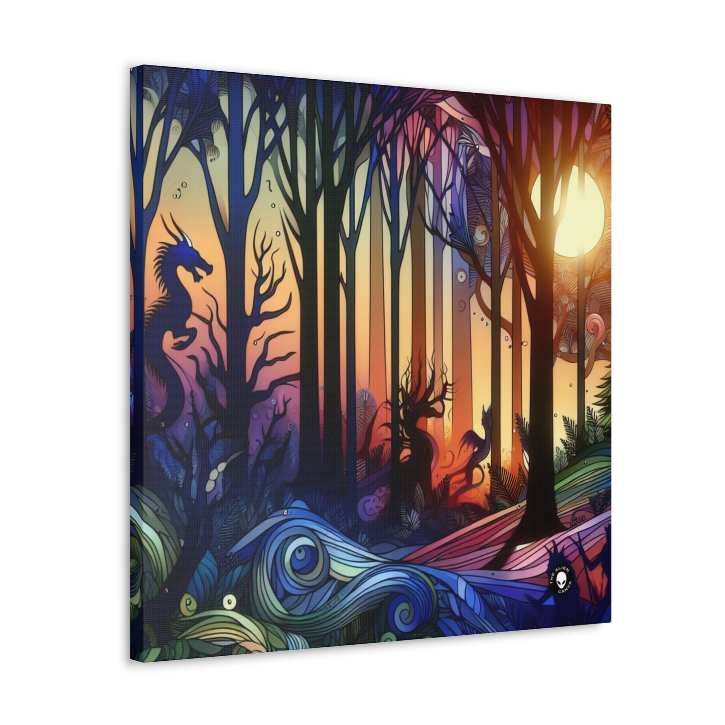 "Mystical Twilight: Creatures in the Forest" - The Alien Canva