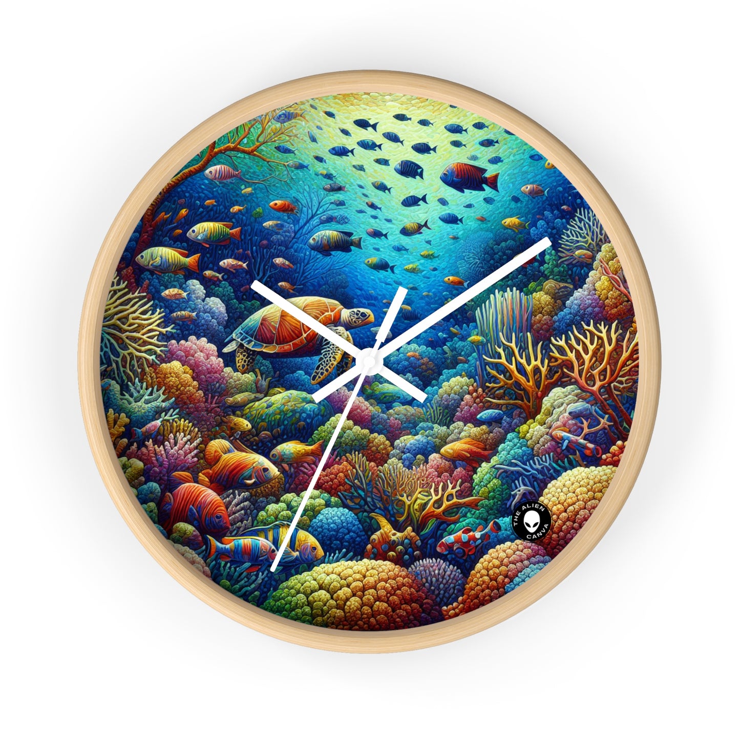 "Marine Paradise: Colorful Coral Reef Wildlife" - The Alien Wall Clock