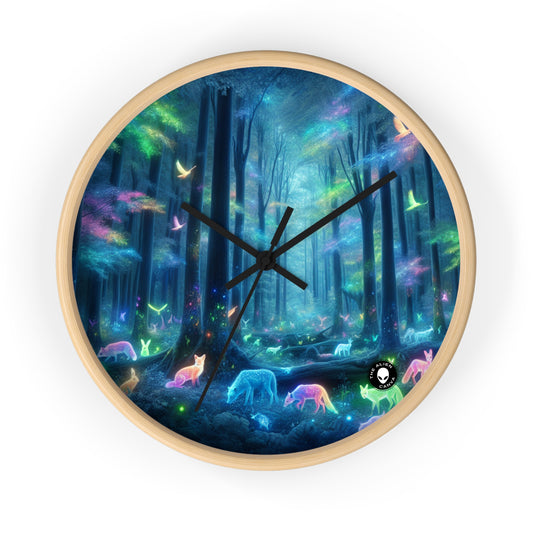 "Enchanted Rainbow Forest" - The Alien Wall Clock