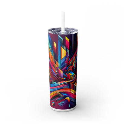 « Neon Metropolis : Un paysage urbain futuriste » - The Alien Maars® Skinny Tumbler avec paille 20oz Art numérique