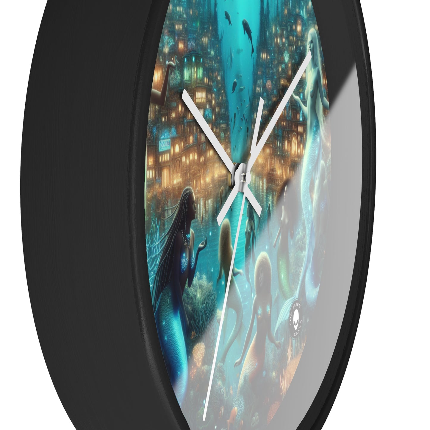 "Glimmering Depths: The Enchanted Underwater City" - The Alien Wall Clock