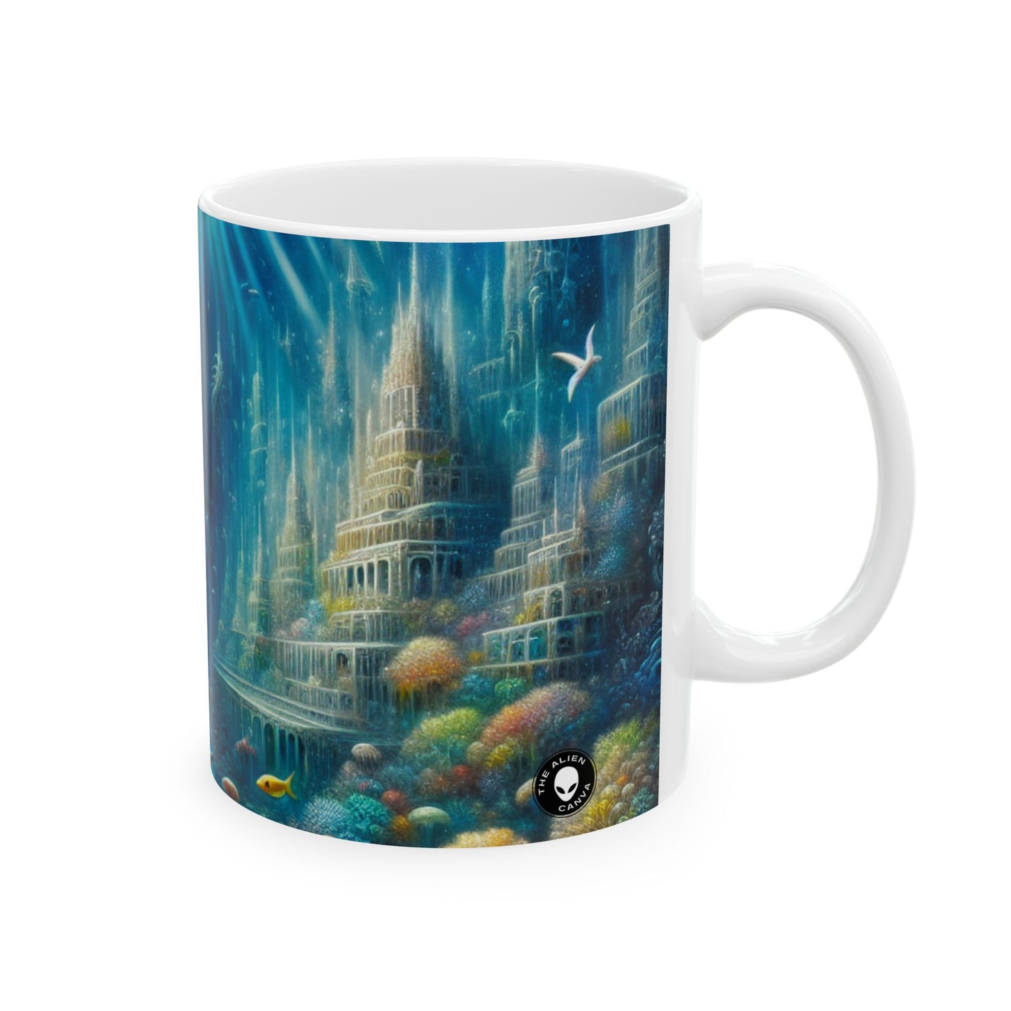 « La ville sous-marine enchantée » – Tasse en céramique Alien 11 oz