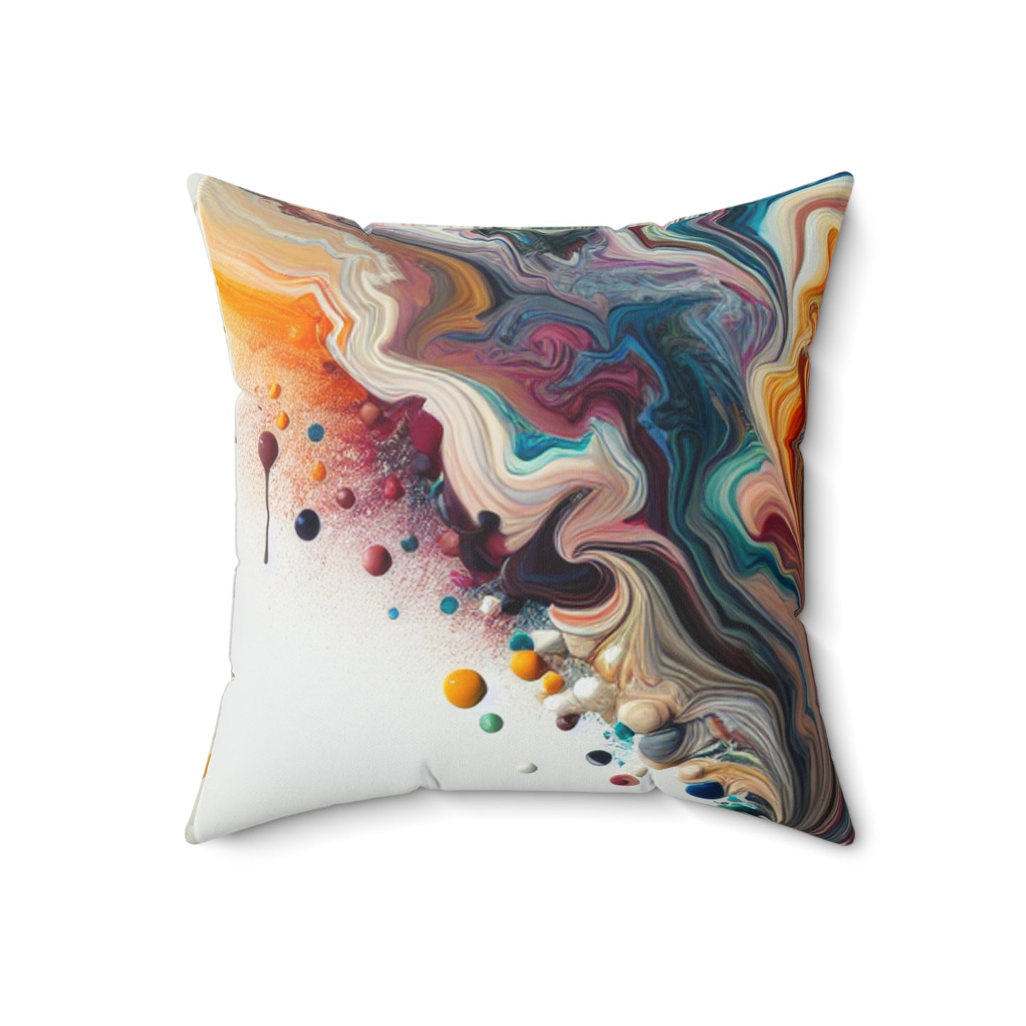 "A Paint Poured Paradise: Acrylic Pouring Art" - The Alien Spun Polyester Square Pillow Acrylic Pouring Style