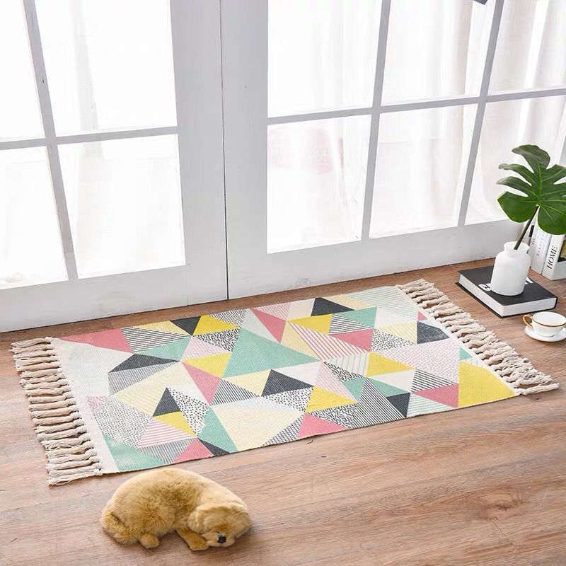 Tapis en coton et lin de style scandinave