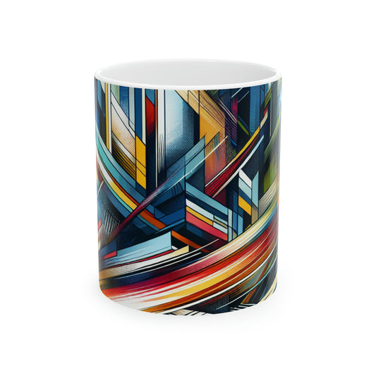 "Galactic Dream: Futuristic Neon City" - The Alien Ceramic Mug 11oz Futurism