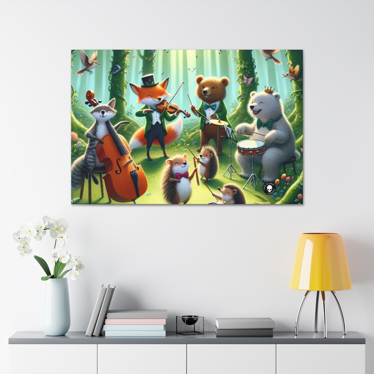 "Una colección de animales melodiosos: animales musicales en el bosque encantado" - The Alien Canva