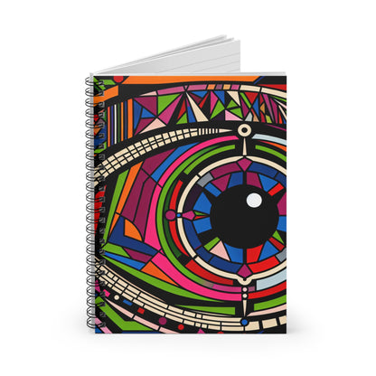 "Eye of the Illusionist". - The Alien Spiral Notebook (Ruled Line) Op Art Style