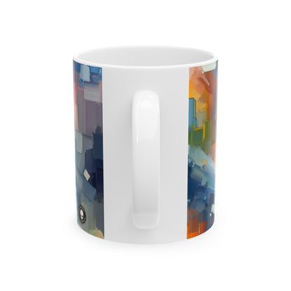 "Tranquil Sunset: A Soft Pastel Color Field Painting" - The Alien Ceramic Mug 11oz Color Field Painting