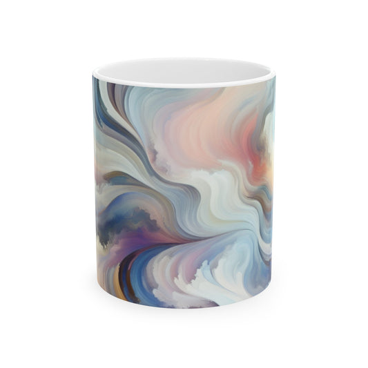 "Armonía en la naturaleza: una abstracción lírica" ​​- La taza de cerámica alienígena 11 oz Abstracción lírica