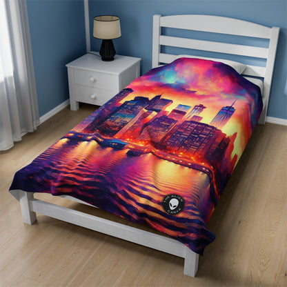 Hidden Oasis: A Spontaneous Impressionism Masterpiece in Vibrant Hues - The Alien Velveteen Plush Blanket Impressionism