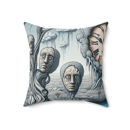 "Fantasy Wonderland: Where Time Bends and Trees Talk"- The Alien Spun Polyester Square Pillow