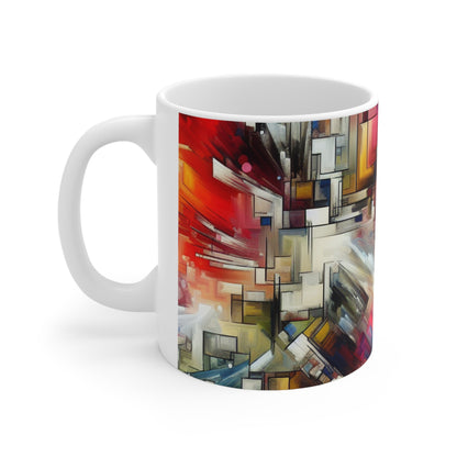 "Nature's Fury: An Abstract Expressionist Interpretation of a Raging Thunderstorm" - The Alien Ceramic Mug 11oz Abstract Expressionism