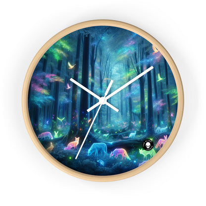 "Enchanted Rainbow Forest" - The Alien Wall Clock