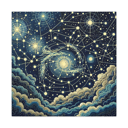 "Dotting the Heavens" - Le style pointillisme Alien Canva