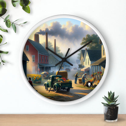 "Harvest Tranquility: A Midwest Farm Scene" - The Alien Wall Clock Regionalism