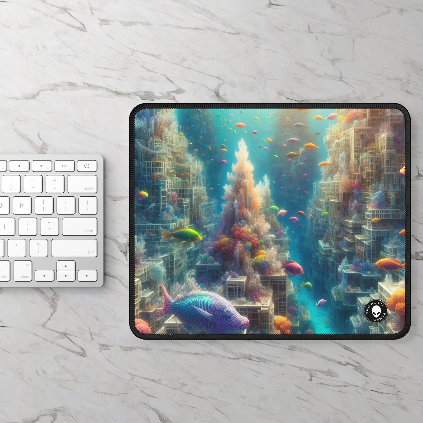 "Coralline City: A Surreal Underwater Wonderland" - The Alien Gaming Mouse Pad