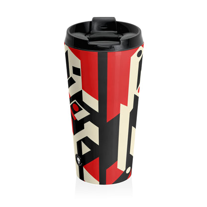 "Futuristic Metropolis: A Constructivist Expression of Urban Technology" - The Alien Stainless Steel Travel Mug Constructivism