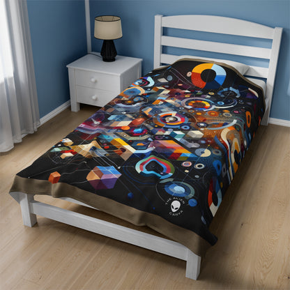 "A Geometric Moment In Time" - The Alien Velveteen Plush Blanket Digital Art