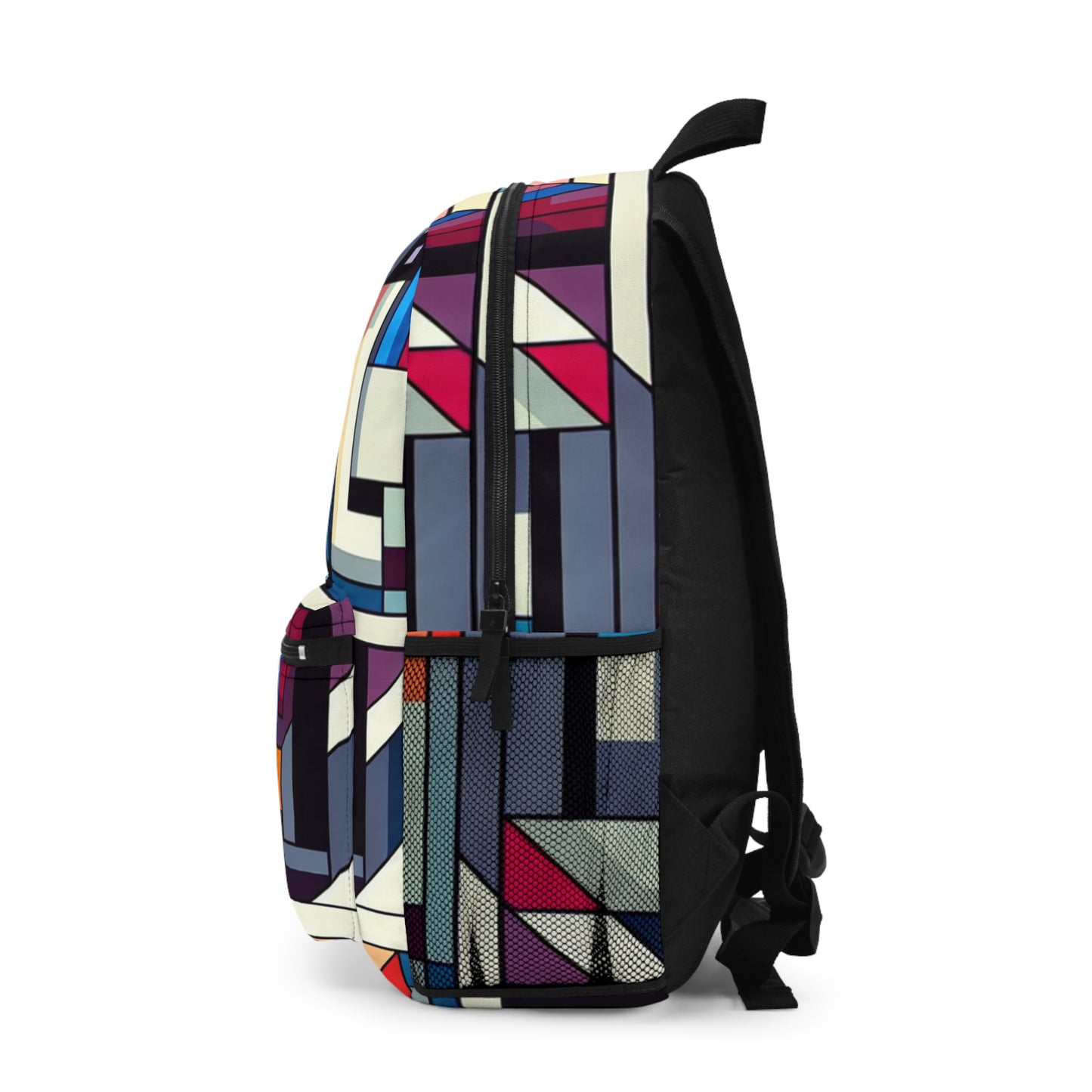 "Futuristic Cityscape: A Geometric Perception" - The Alien Backpack Hard-edge Painting