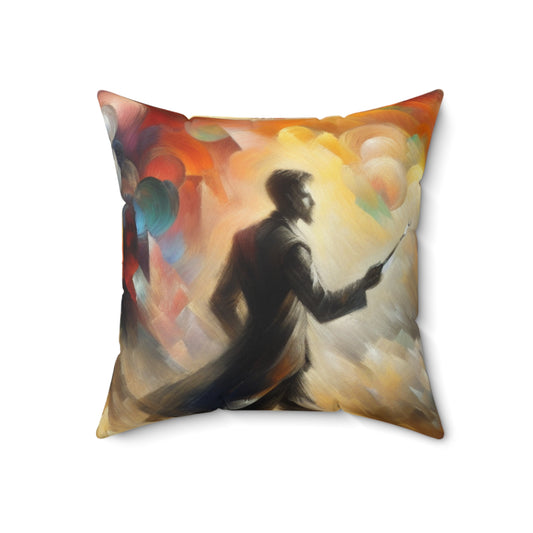 "Metamorphosis in the Enchanted Forest"- The Alien Spun Polyester Square Pillow Symbolism
