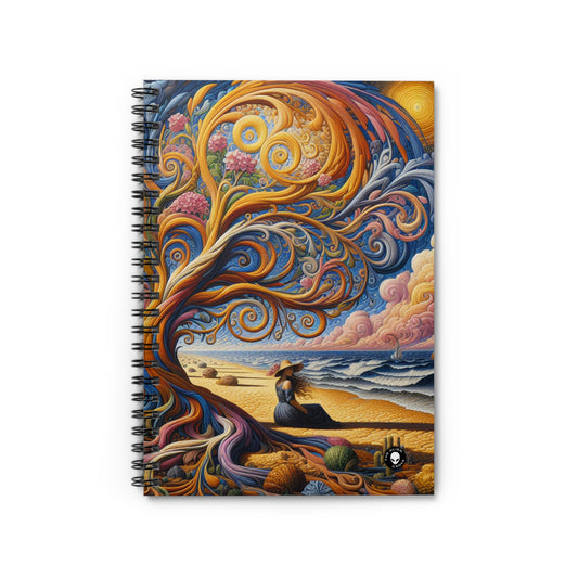 "Oasis Illusion: An Immersive Hyperrealistic Experience" - The Alien Spiral Notebook (Ruled Line) Hyperrealism