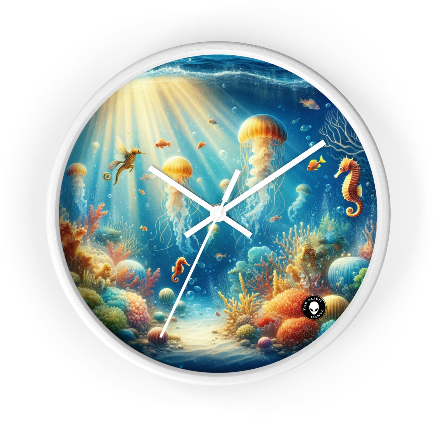 "Sunlit Serenity: A Magical Underwater Realm" - The Alien Wall Clock