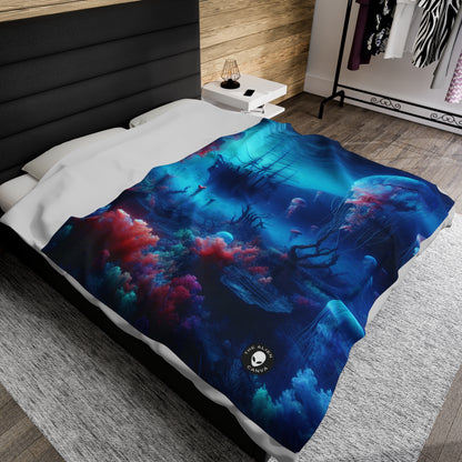 "Jellyfish Haven: A Surreal Underwater World" - The Alien Velveteen Plush Blanket