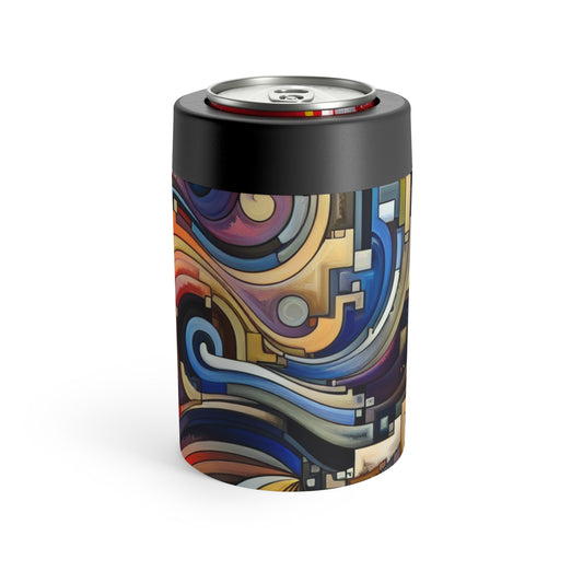 "Serene Blue: Abstract Art with Geometric Shapes" - The Alien Can Holder Abstract Art