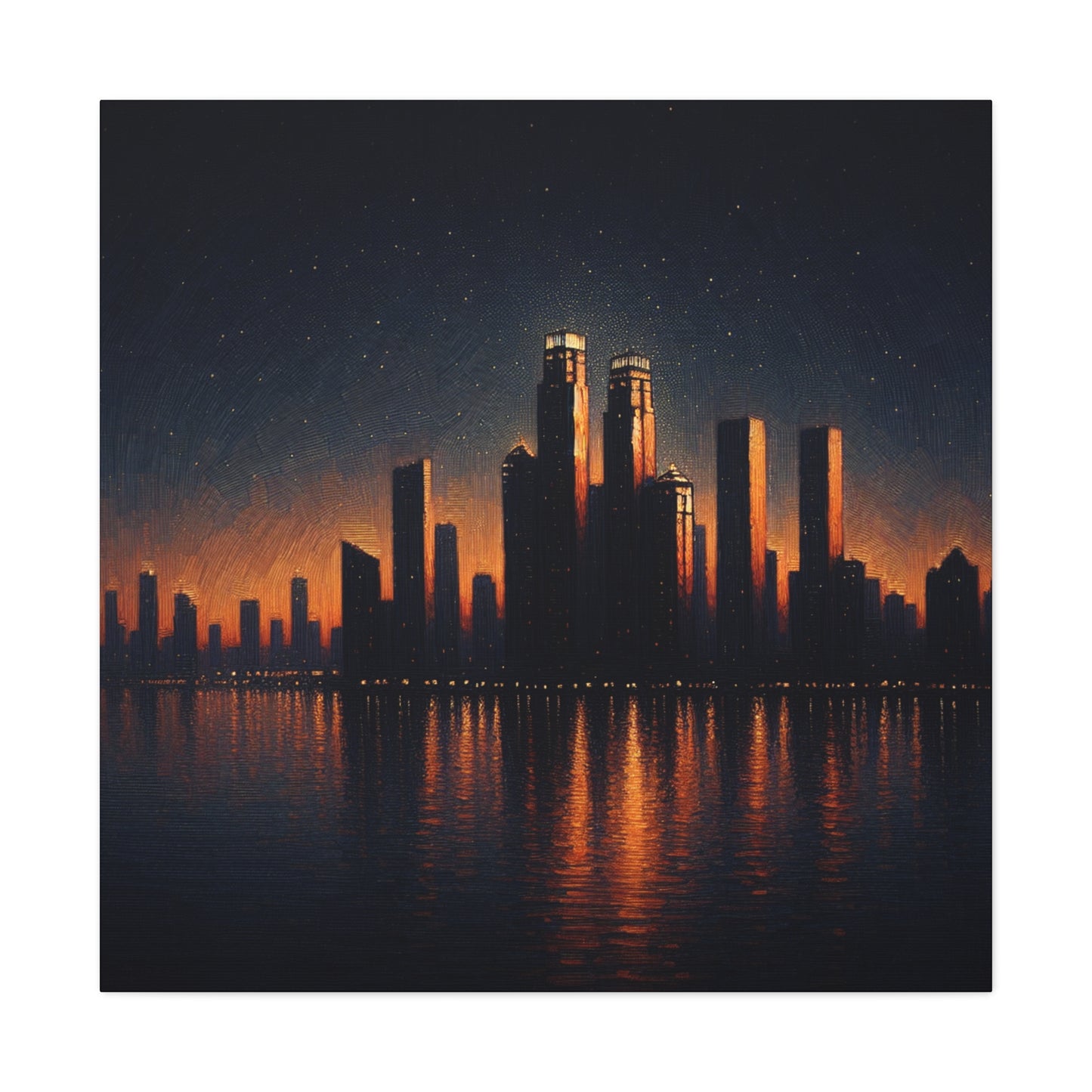 "The City Aglow" - Le style post-impressionnisme d'Alien Canva