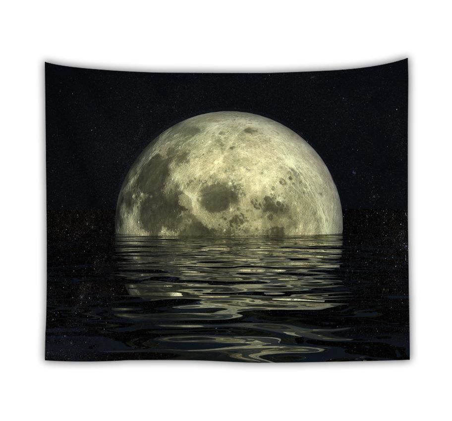 Ocean moon tapestry nature dorm decor wall tapestry