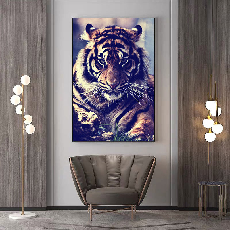 Póster clásico de tigre y lienzo impreso, decoración para sala de estar sin marco