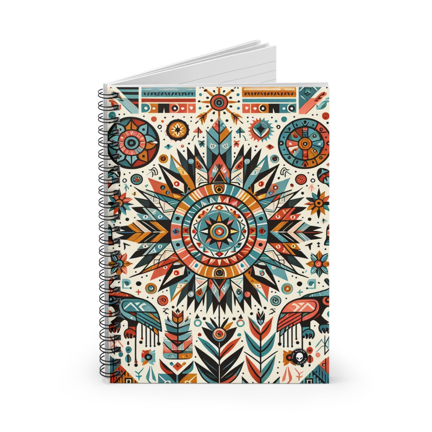 "Nature's Wisdom: An Indigenous Tribute" - The Alien Spiral Notebook (Ruled Line) Indigenous Art