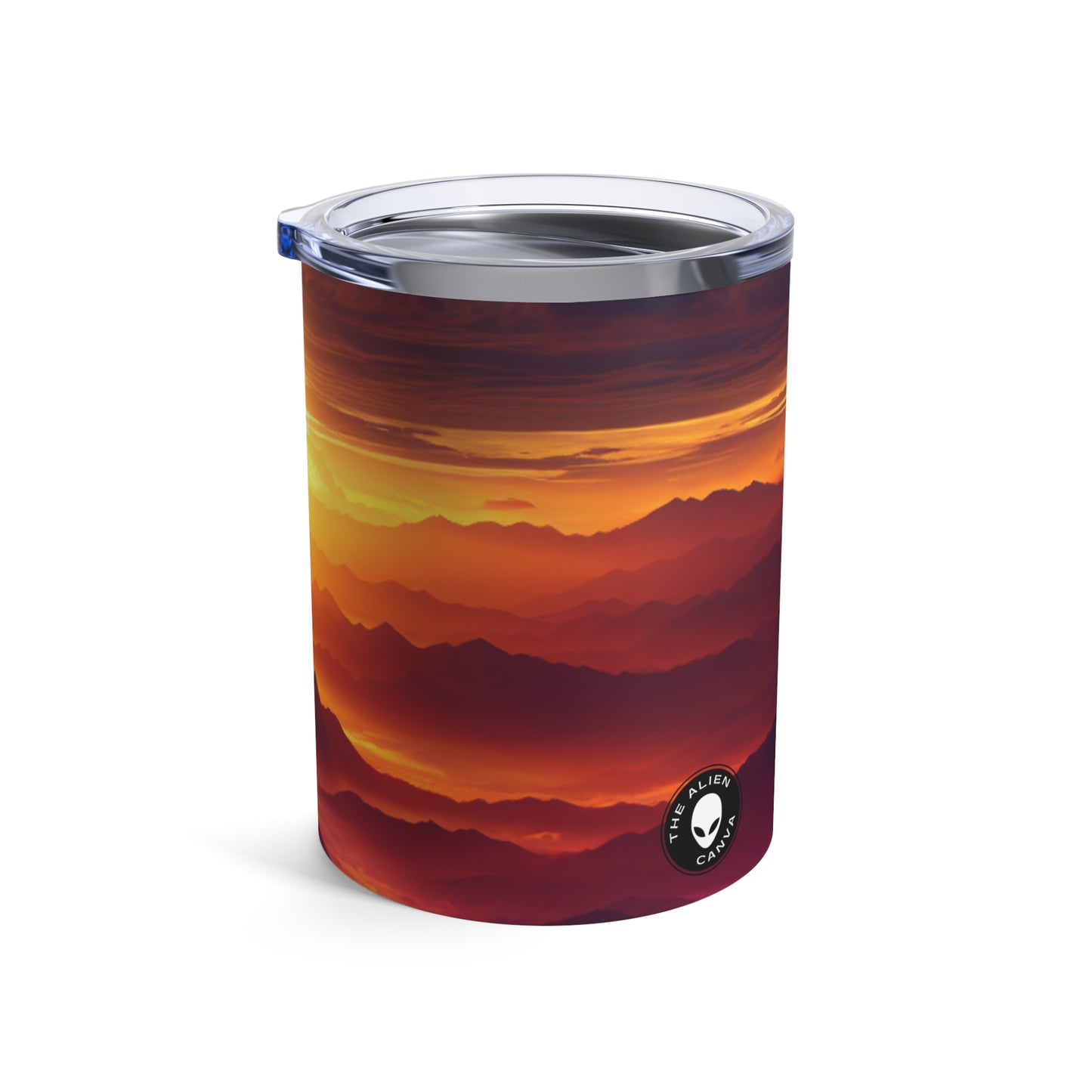 "Dawning Peaks : Un lever de soleil sur une montagne" - The Alien Tumbler 10oz