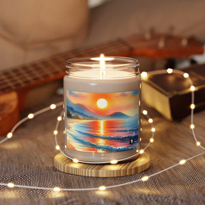 "Sunrise at the Beach" - The Alien Scented Soy Candle 9oz Watercolor Painting